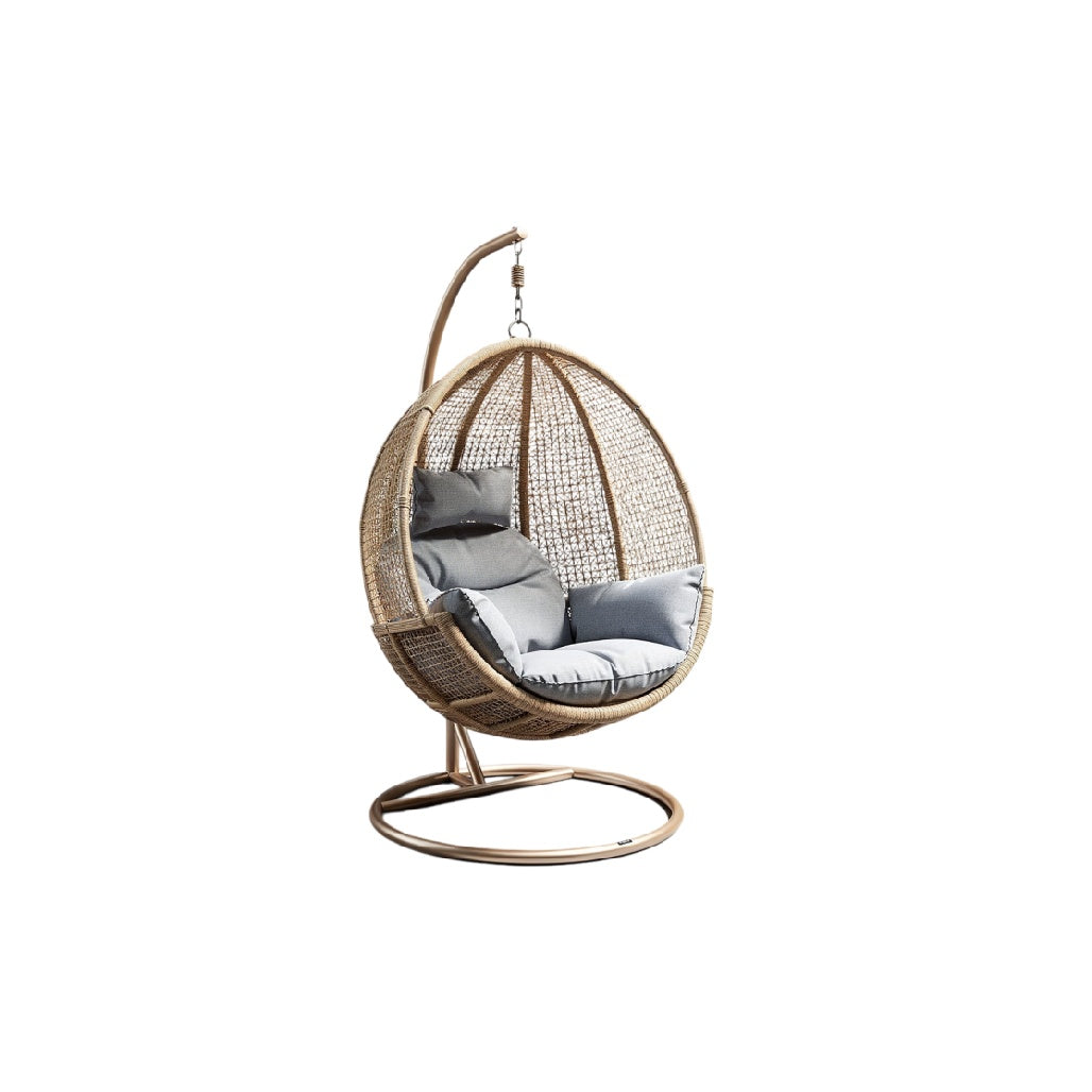 **Chaise suspendue en rotin avec coussins confortables**