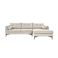 **Canapé d'angle moderne en tissu beige avec accoudoirs rembourrés**
