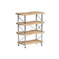 **Étagère en bois avec étagères ondulées et structure en métal**