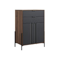 **Meuble de rangement moderne en bois et métal avec tiroirs**