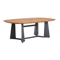 **Titre technique : Table ovale en bois avec pieds en métal moderne**